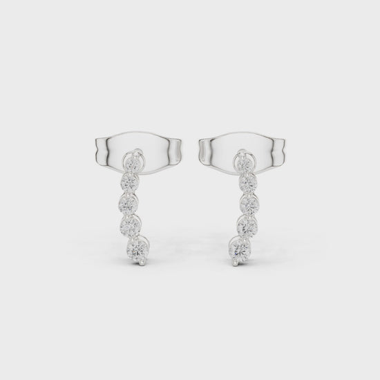 zara drop earrings for women with graduating stone line