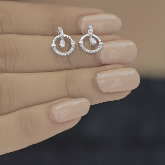 925 sterling silver Dancing Diamond Earrings