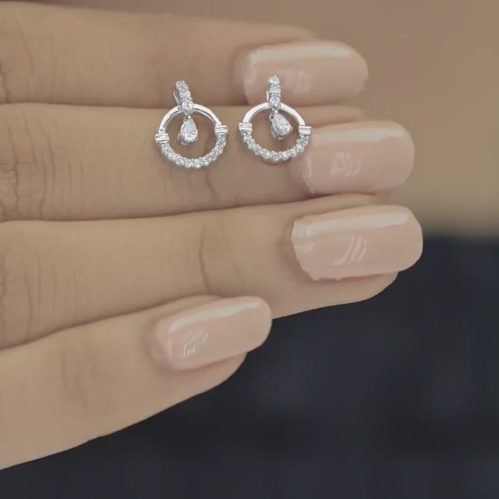 925 sterling silver Dancing Diamond Earrings