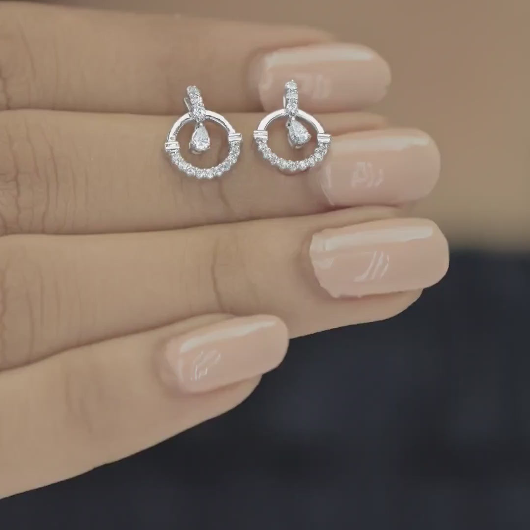 925 sterling silver Dancing Diamond Earrings