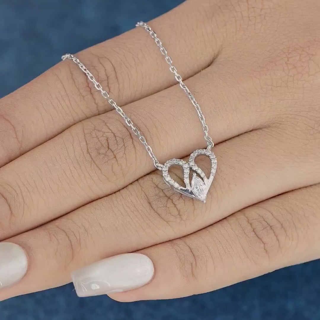 925 sterling Heart Diamond Necklace