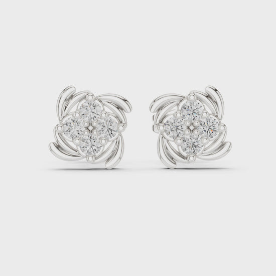 Knot stud earrings with sparkling stone centre detailing