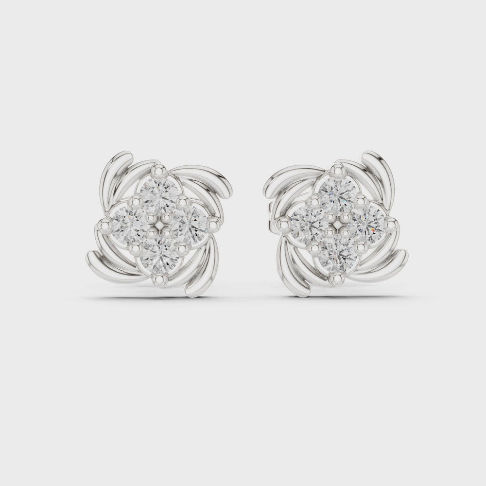 Knot stud earrings with sparkling stone centre detailing