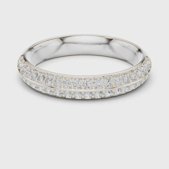 Double Row Pave Diamond Eternity Band
