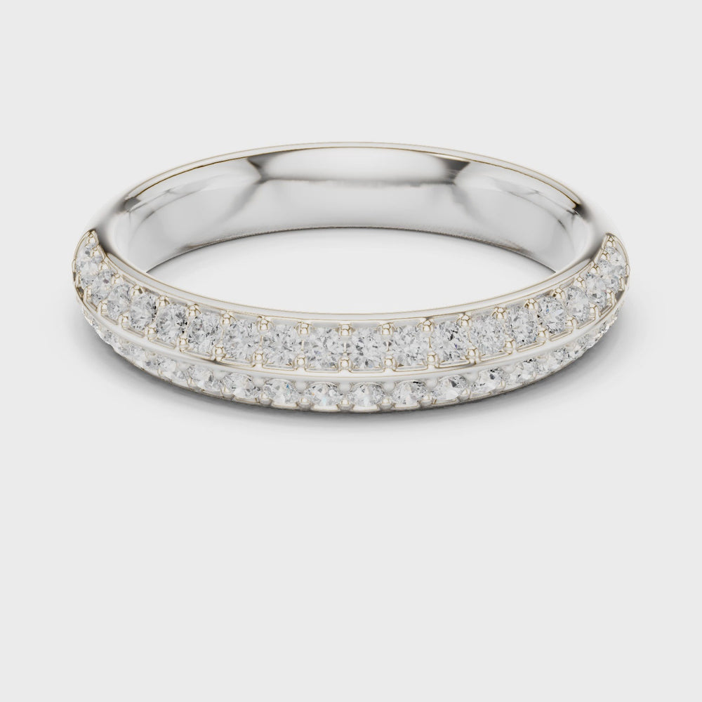 Double Row Pave Diamond Eternity Band