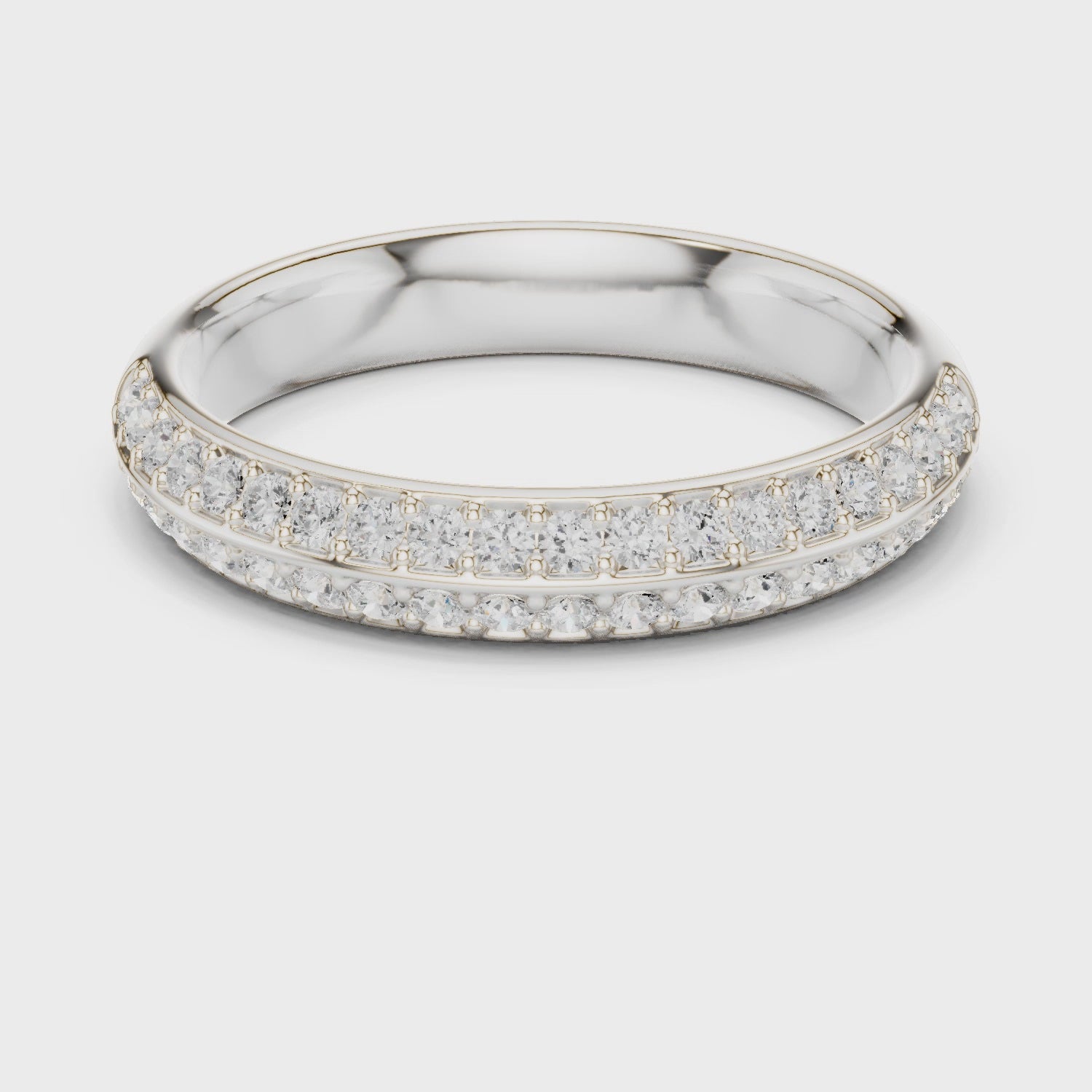 Double Row Pave Diamond Eternity Band