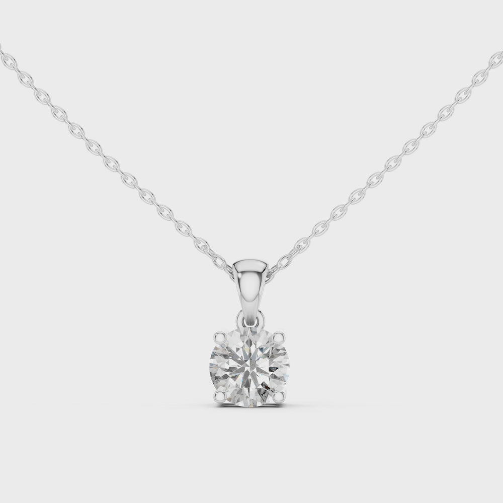 Round Brilliant Solitaire Diamond Pendant Necklace