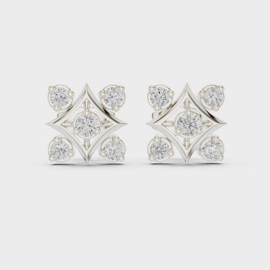 Cascade drop earrings with graduating stone stack detailing