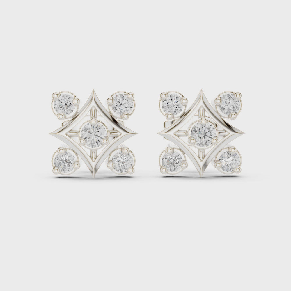 Cascade drop earrings with graduating stone stack detailing