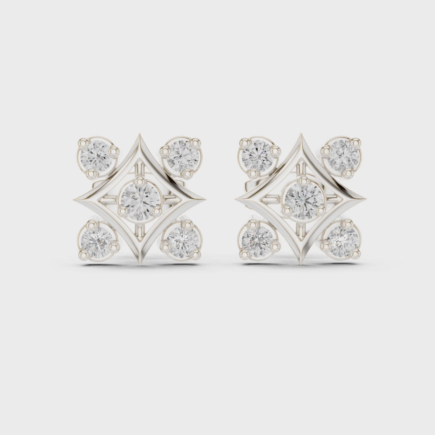 Cascade drop earrings with graduating stone stack detailing