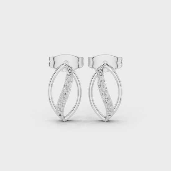 Marquise loop stud earrings for women