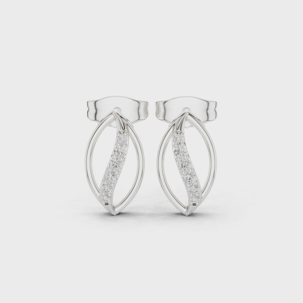 Marquise loop stud earrings for women