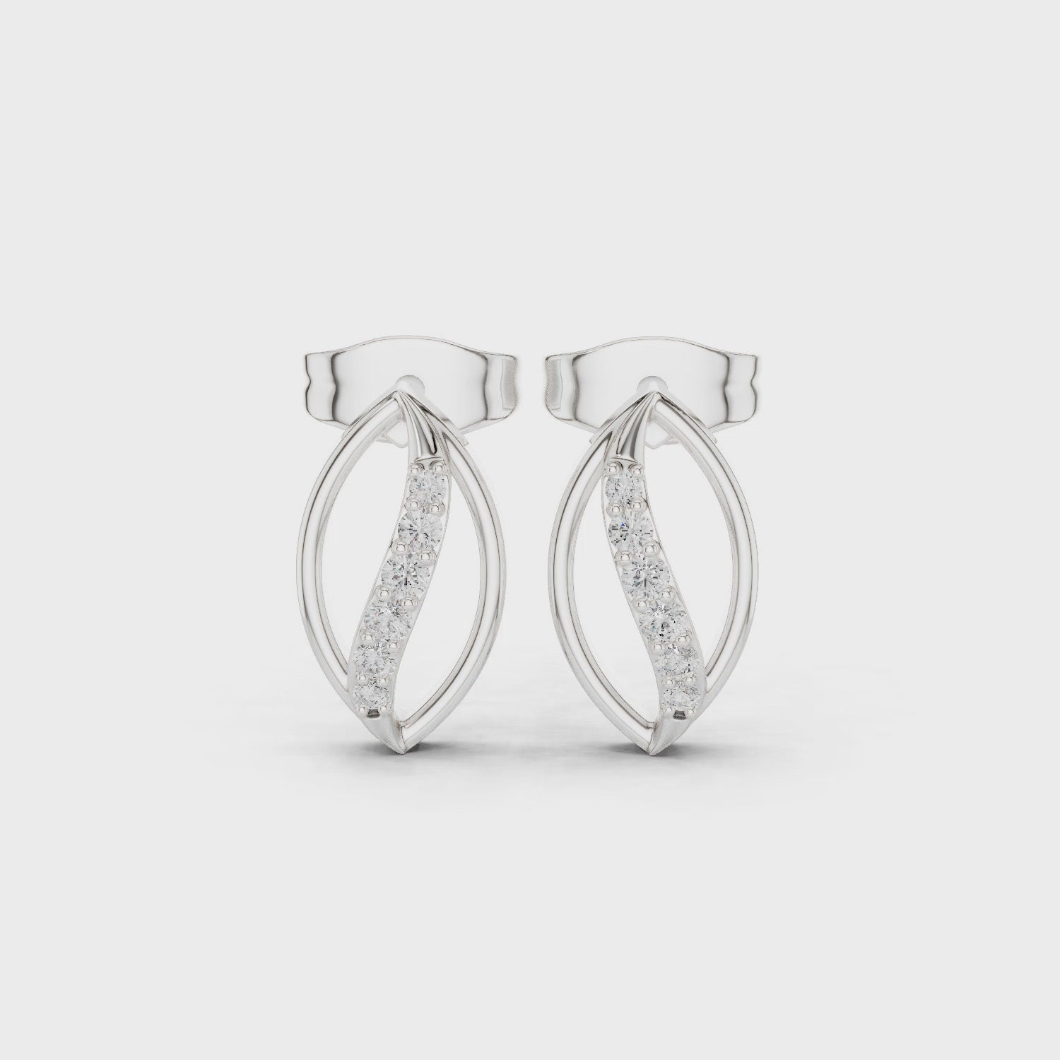 Marquise loop stud earrings for women