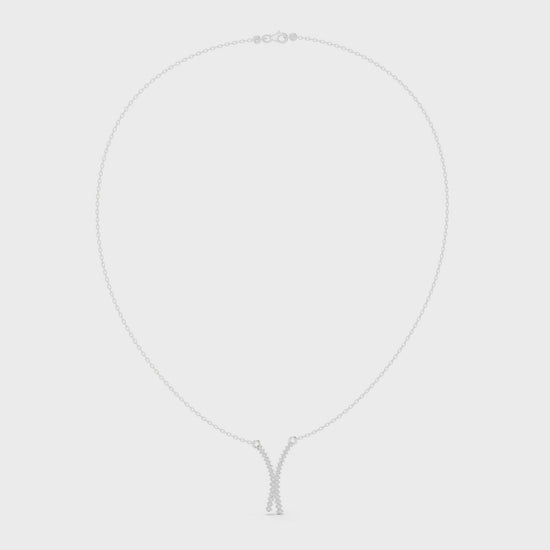 Zigzag X Shape Diamond Necklace
