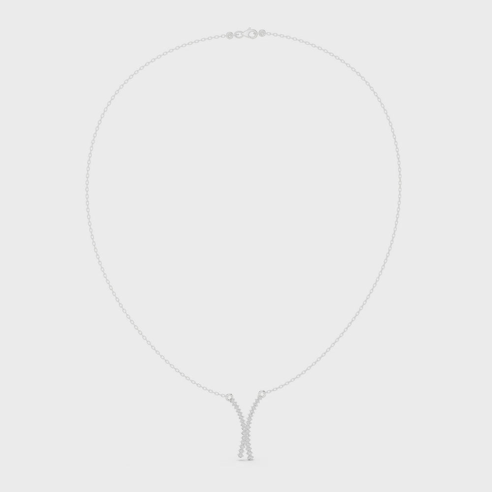 Zigzag X Shape Diamond Necklace