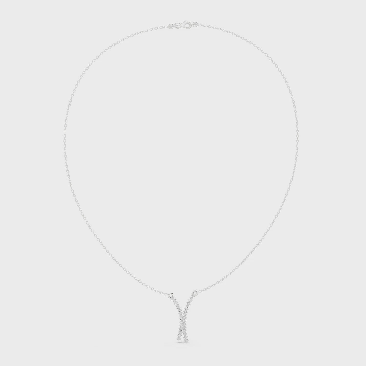 Zigzag X Shape Diamond Necklace