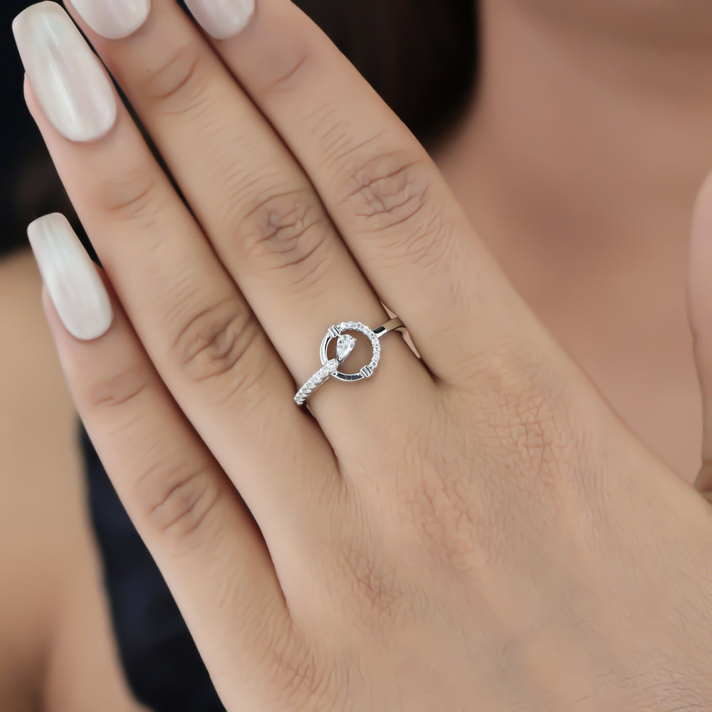 925 sterling silver Dancing Diamond Ring