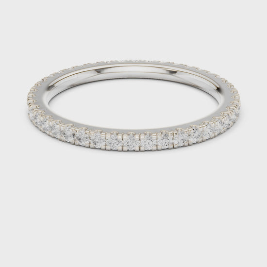 Full eternity pave diamond band ring with round brilliant cut stones