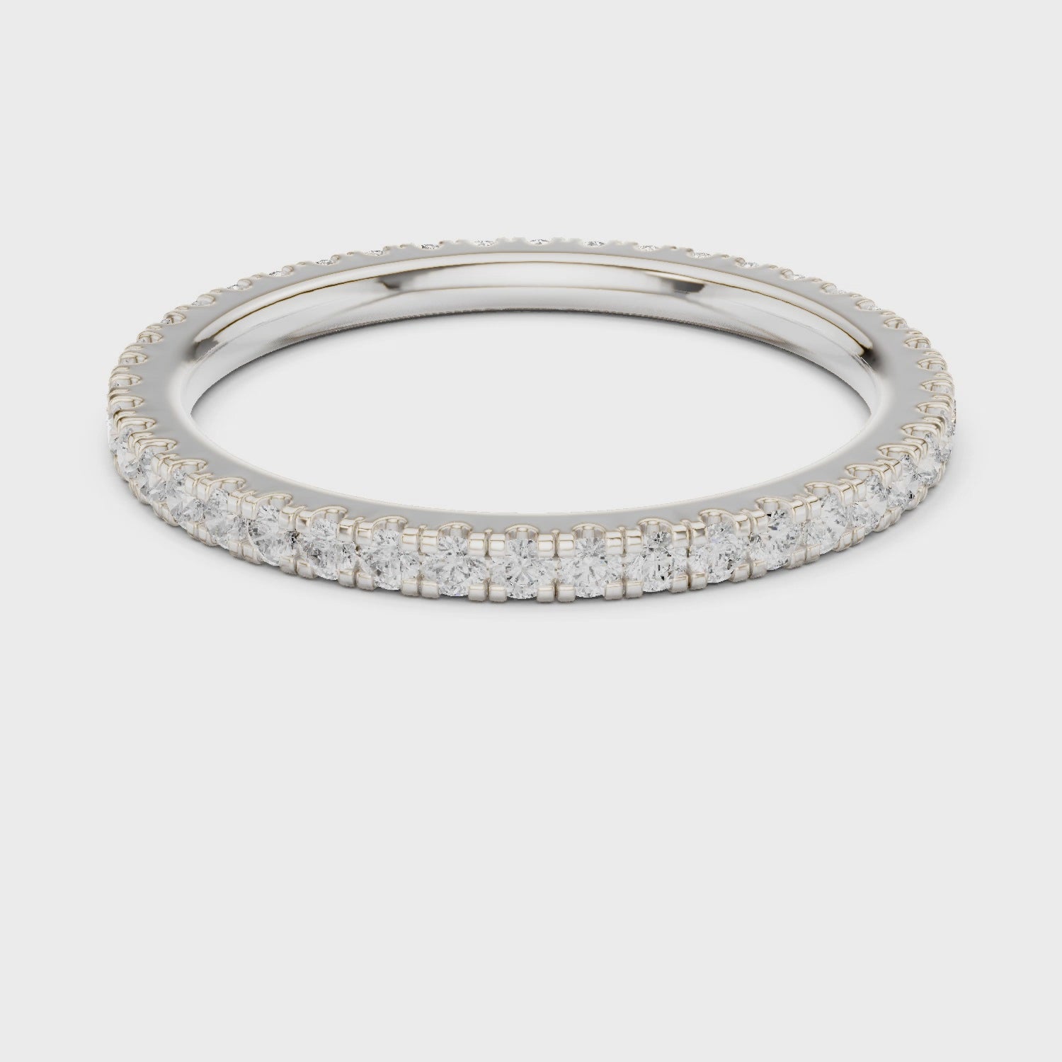Full eternity pave diamond band ring with round brilliant cut stones