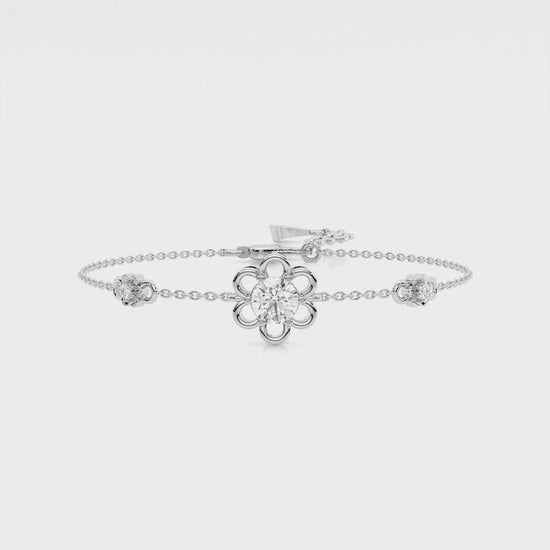 925 sterling silver flower stud bracelets for women India