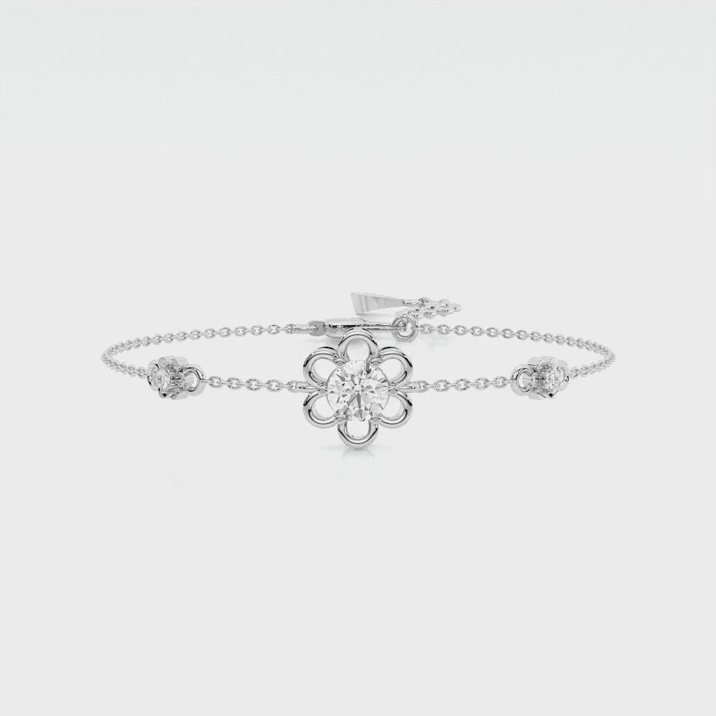 925 sterling silver flower stud bracelets for women India
