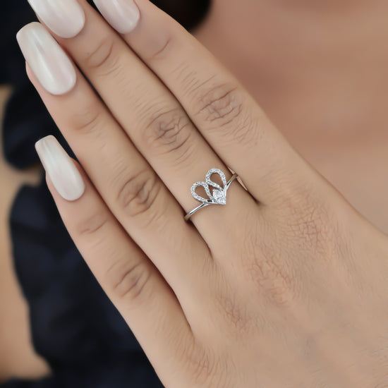 925 sterling Heart Diamond Ring