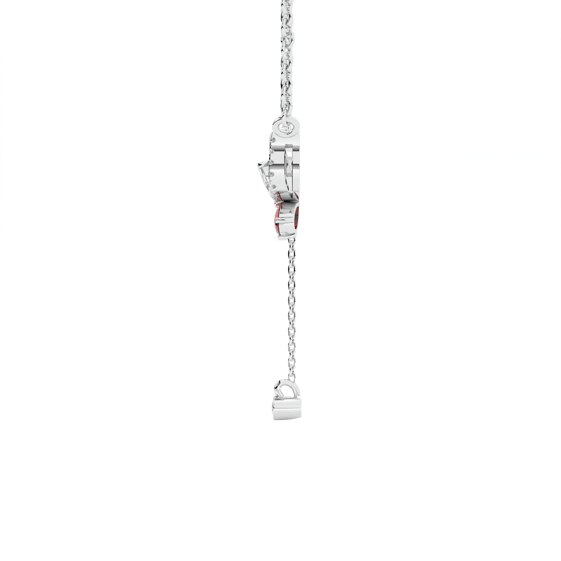 925 sterling silver Butterfly Necklaces with Red Stone for women India