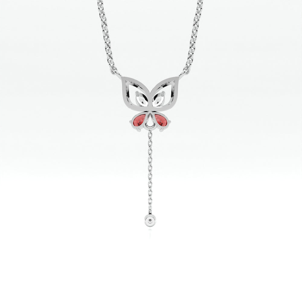 925 sterling silver Butterfly Necklaces with Red Stone for women India