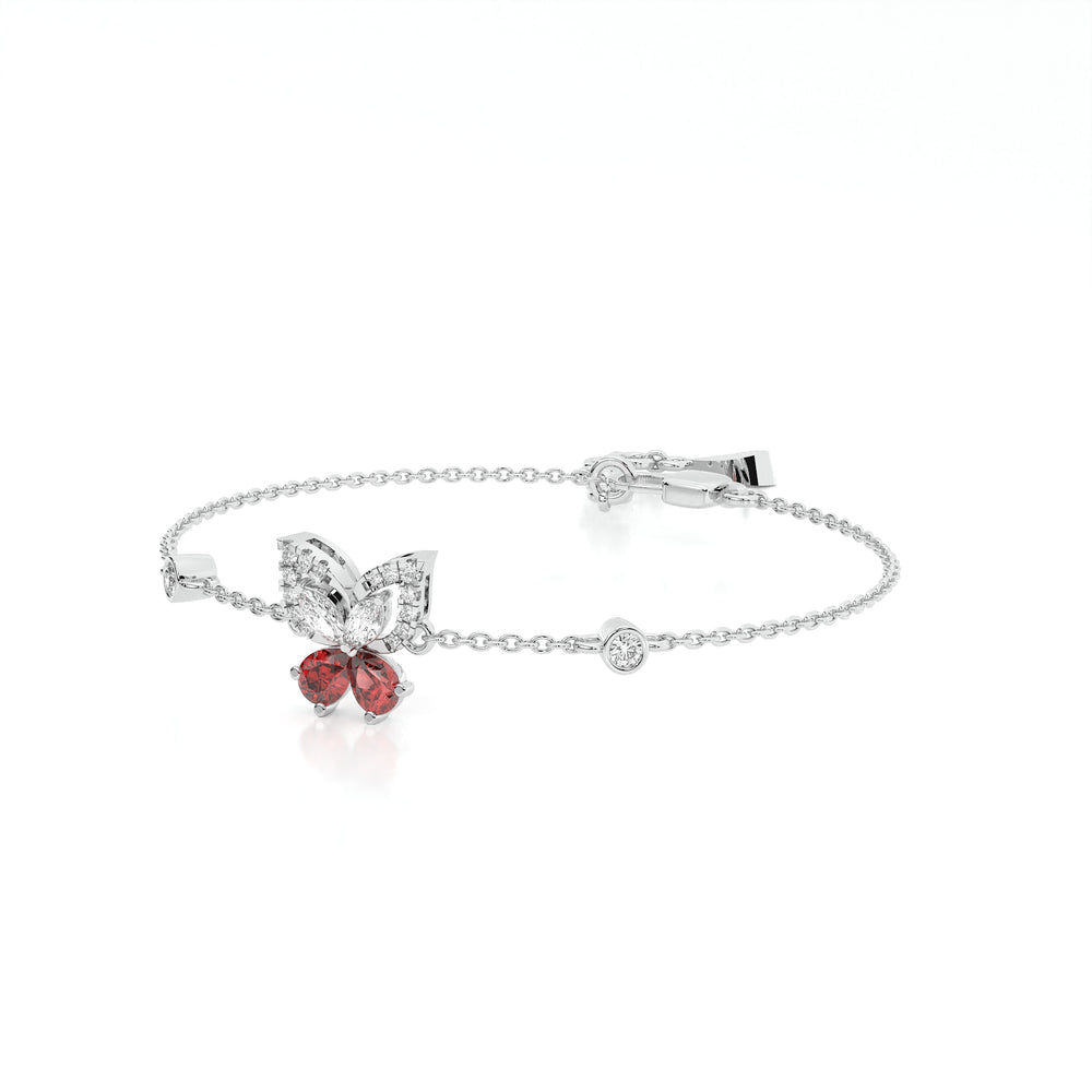 925 sterling silver butterfly bracelets with red stone for women India