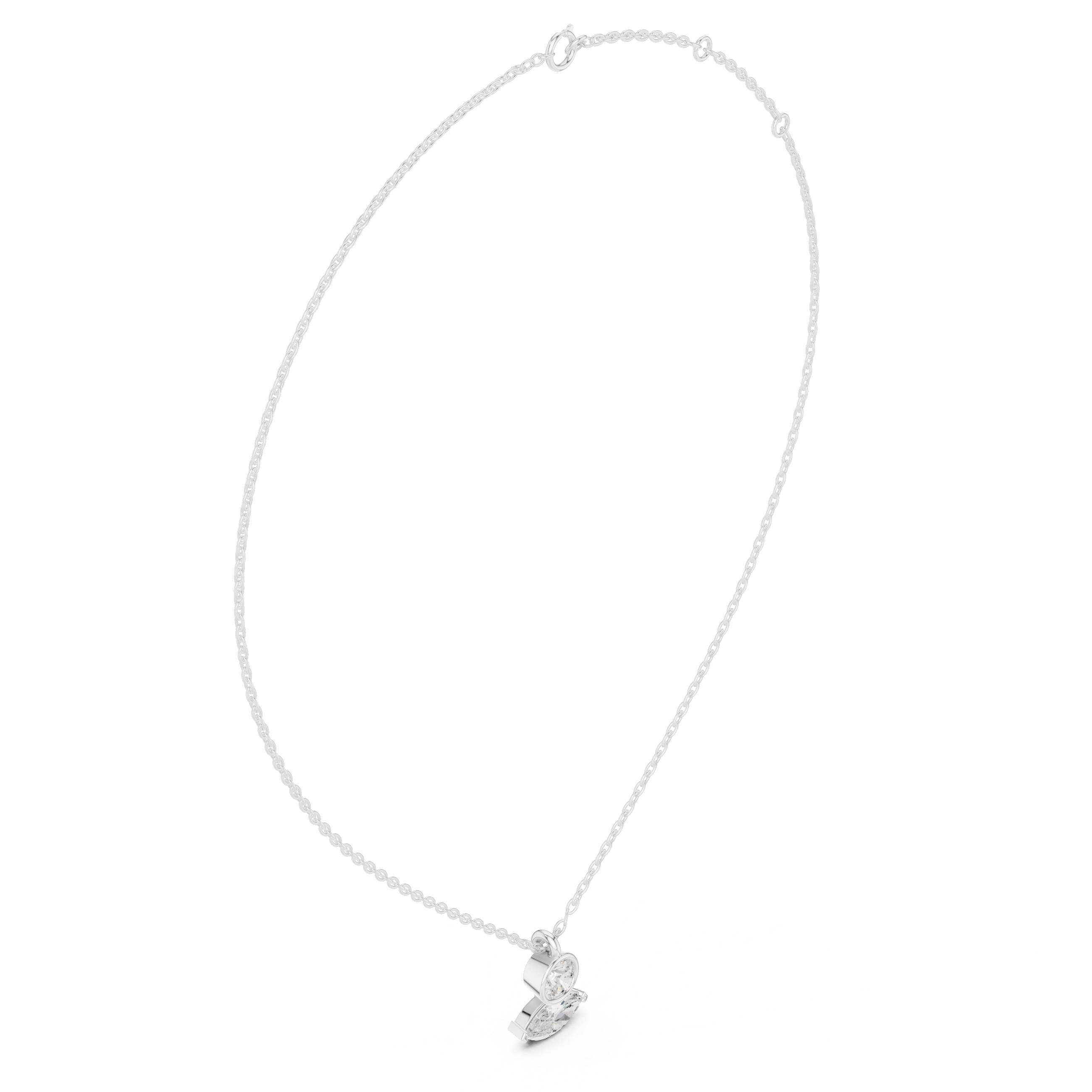 Round and marquise duo diamond pendant necklace
