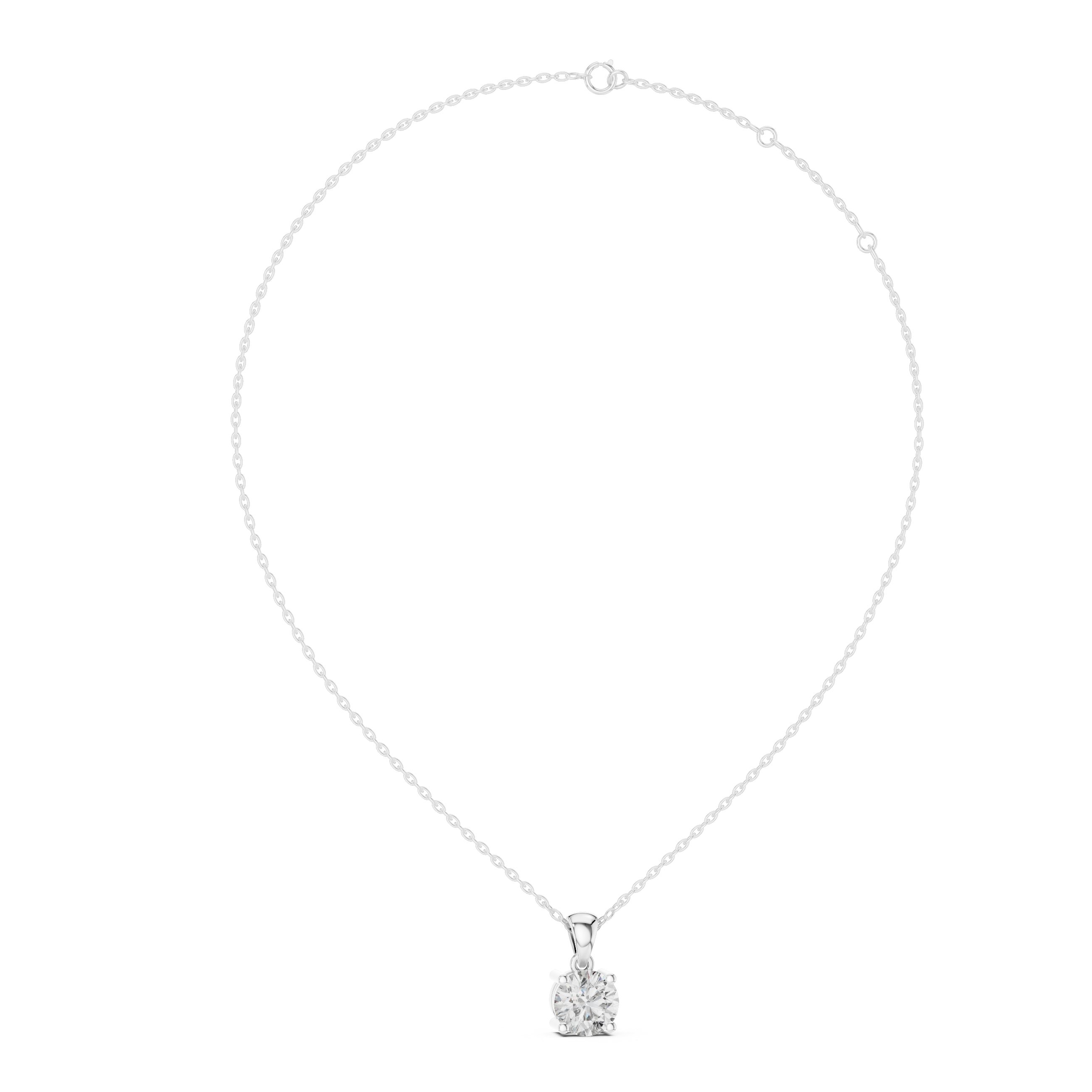 Round Brilliant Solitaire Diamond Pendant Necklace