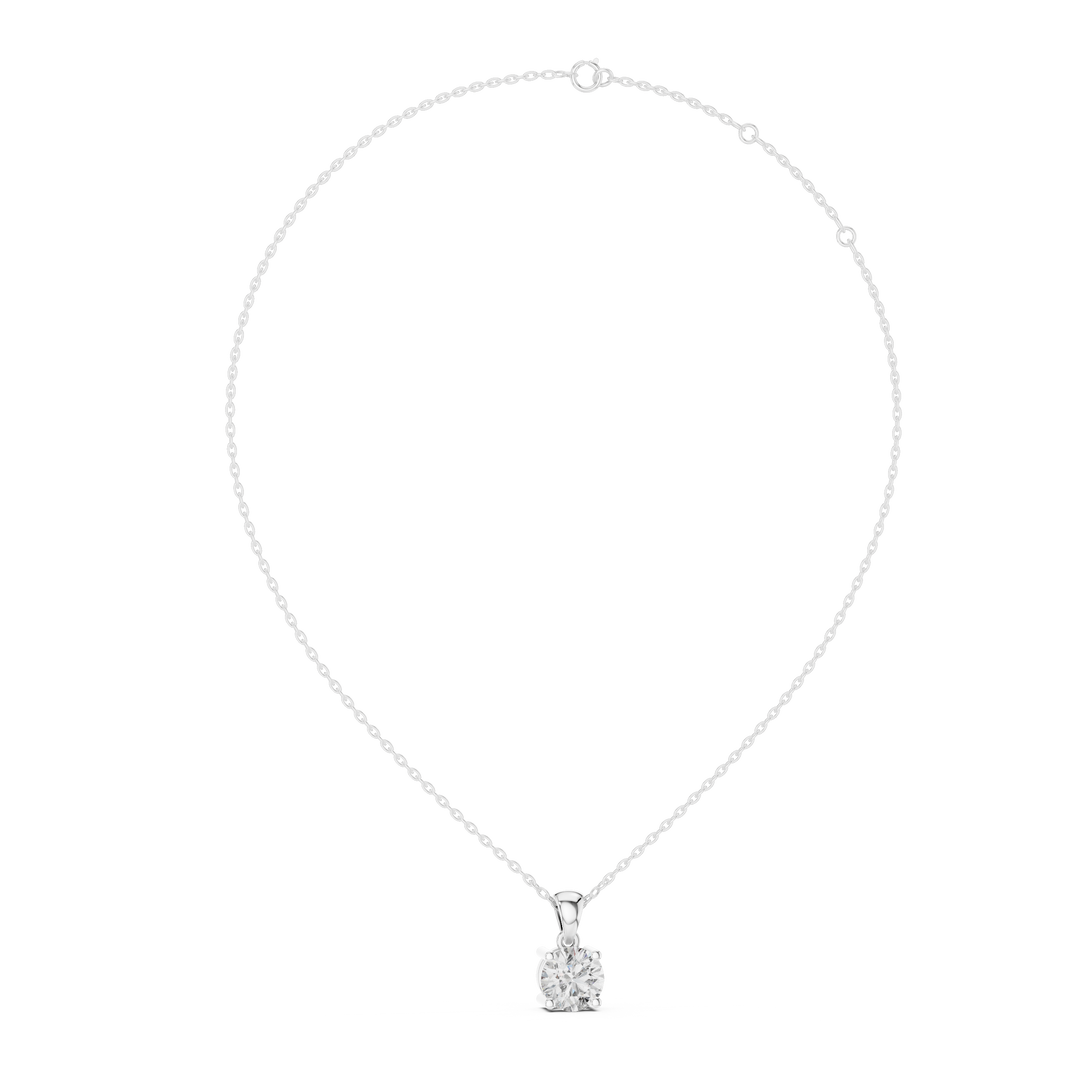 Round Brilliant Solitaire Diamond Pendant Necklace