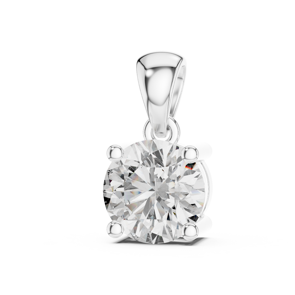 Round Brilliant Solitaire Diamond Pendant Necklace