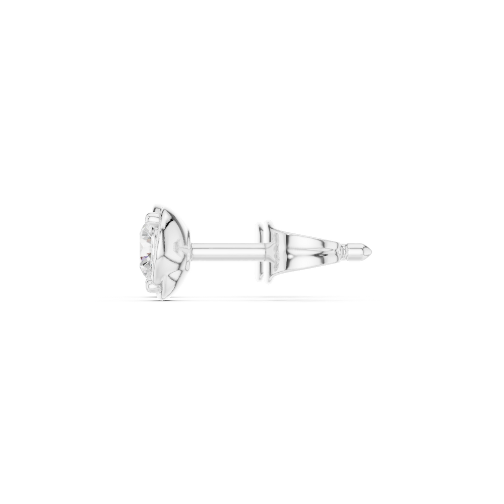 Elegant round solitaire stud earrings with classic bezel setting