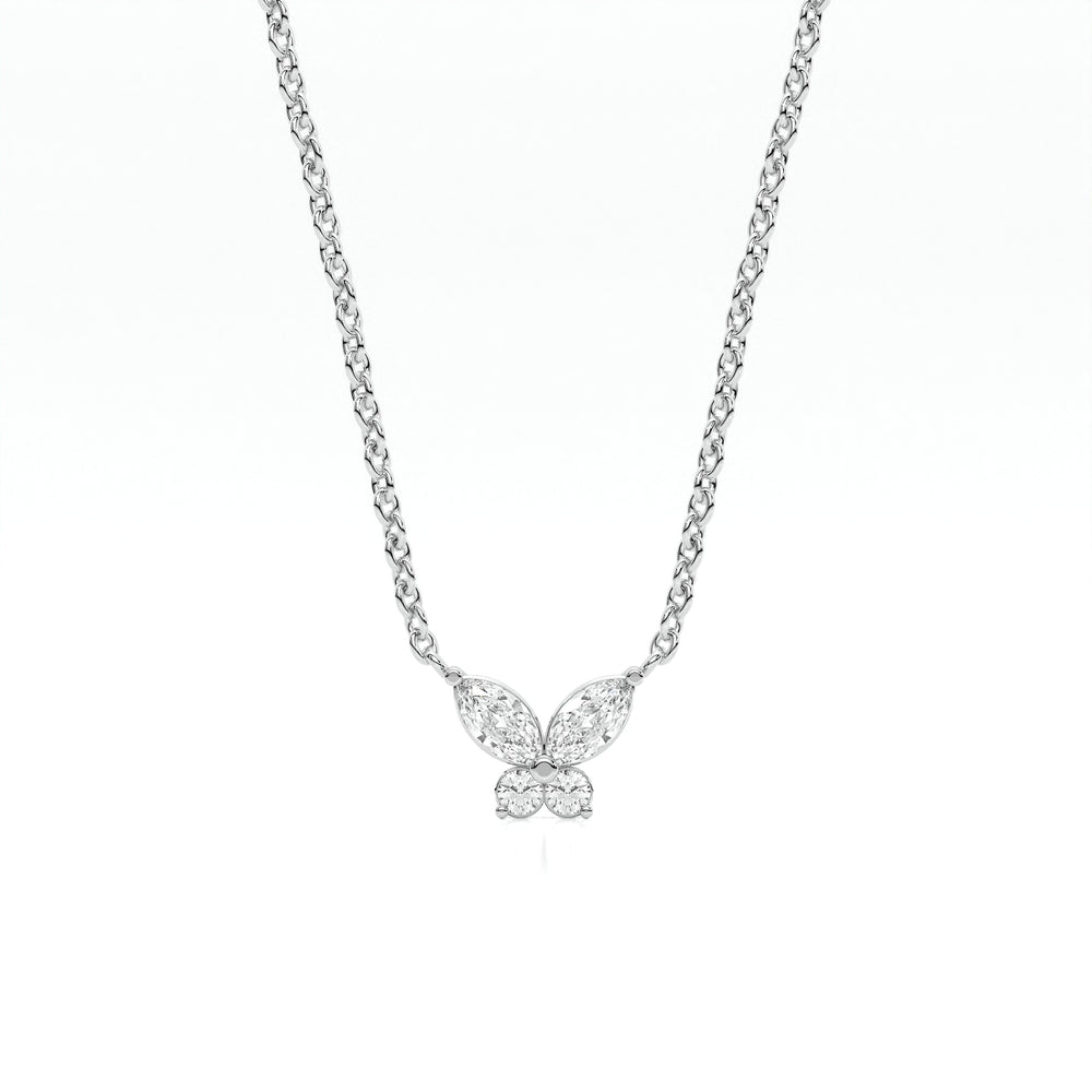 925 sterling Butterfly Diamond Necklaces