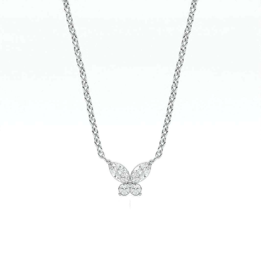 925 sterling Butterfly Diamond Necklaces
