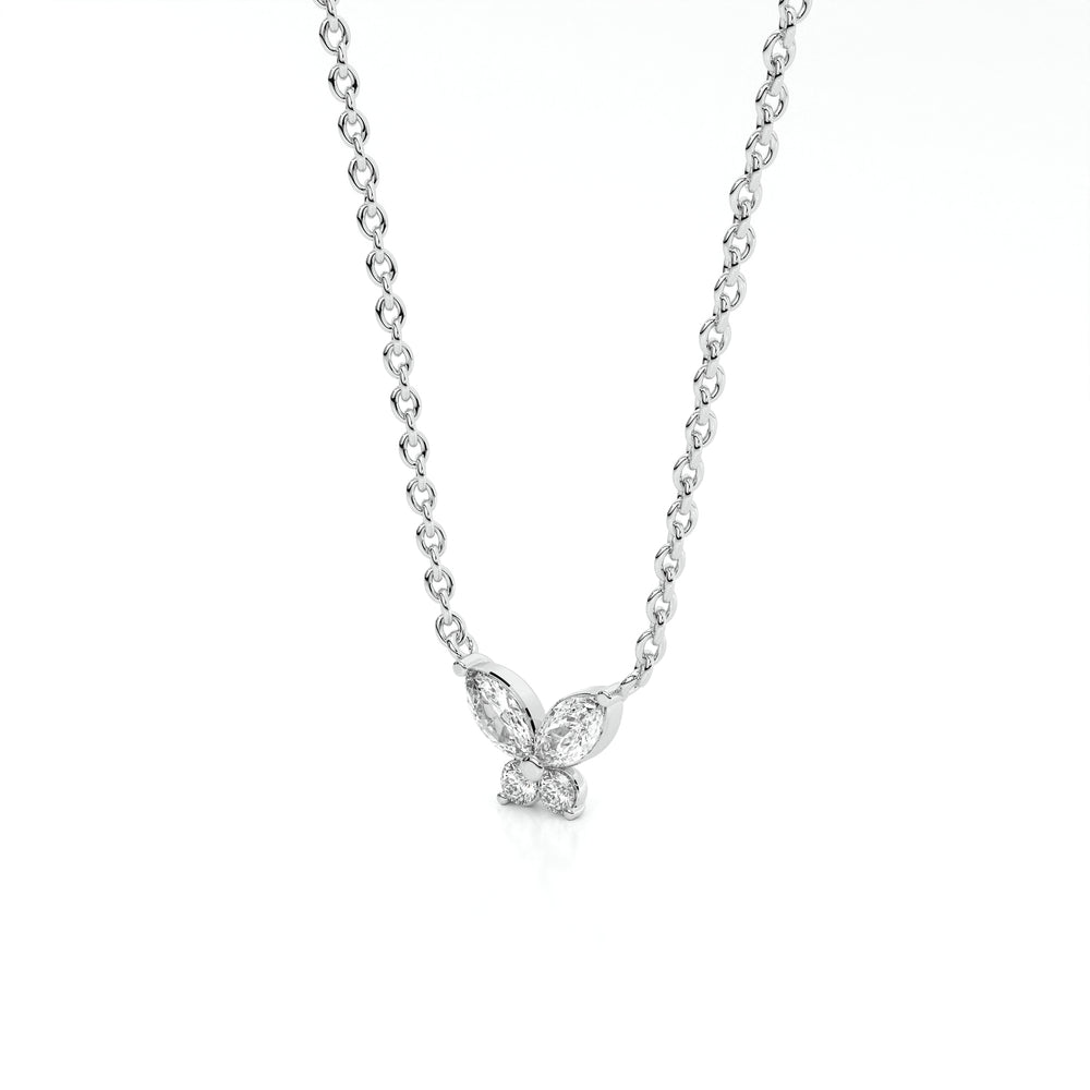925 sterling Butterfly Diamond Necklaces