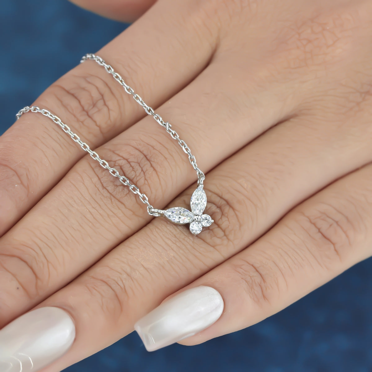 925 sterling Butterfly Diamond Necklace