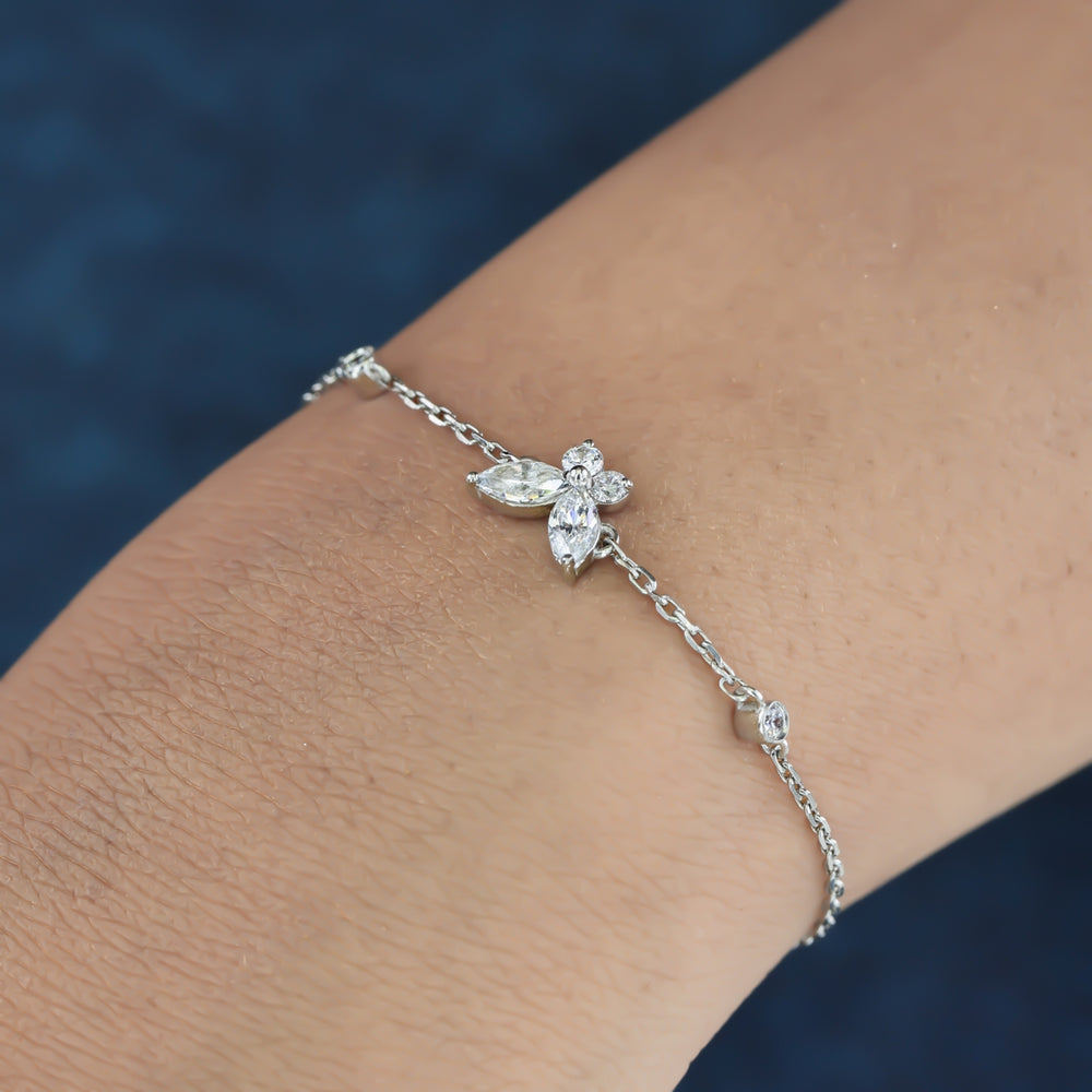 925 sterling Butterfly Diamond Bracelet