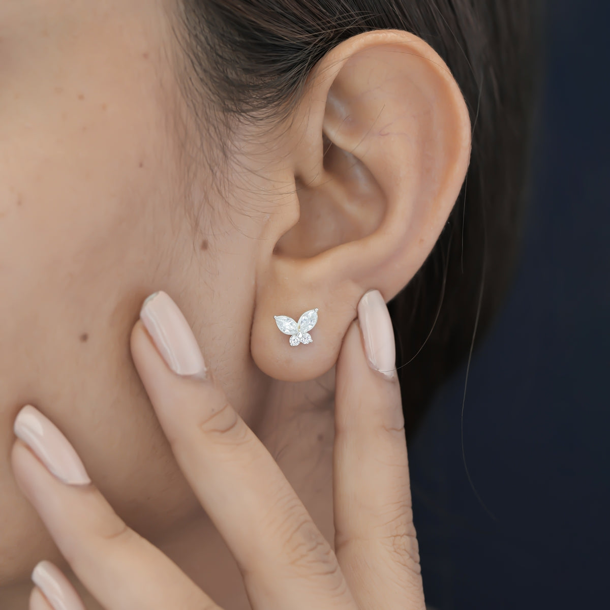 925 sterling Butterfly Diamond Earrings