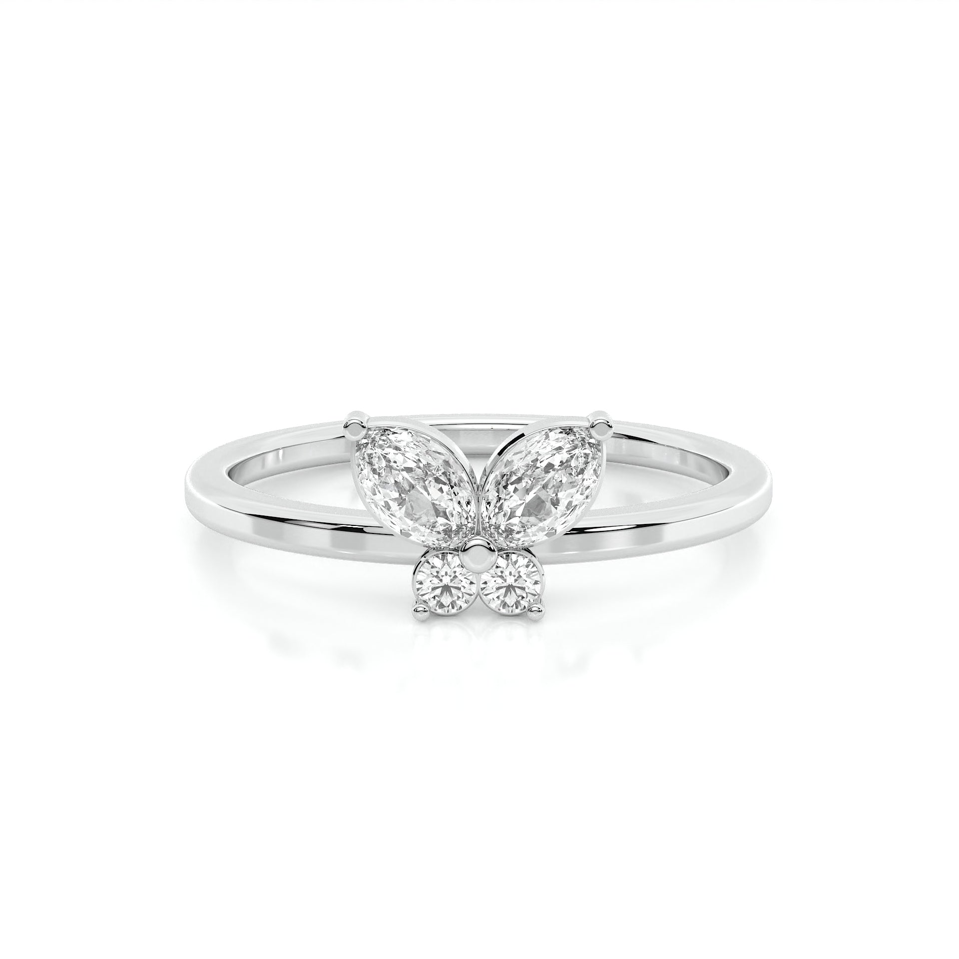 925 sterling Butterfly Diamond Rings
