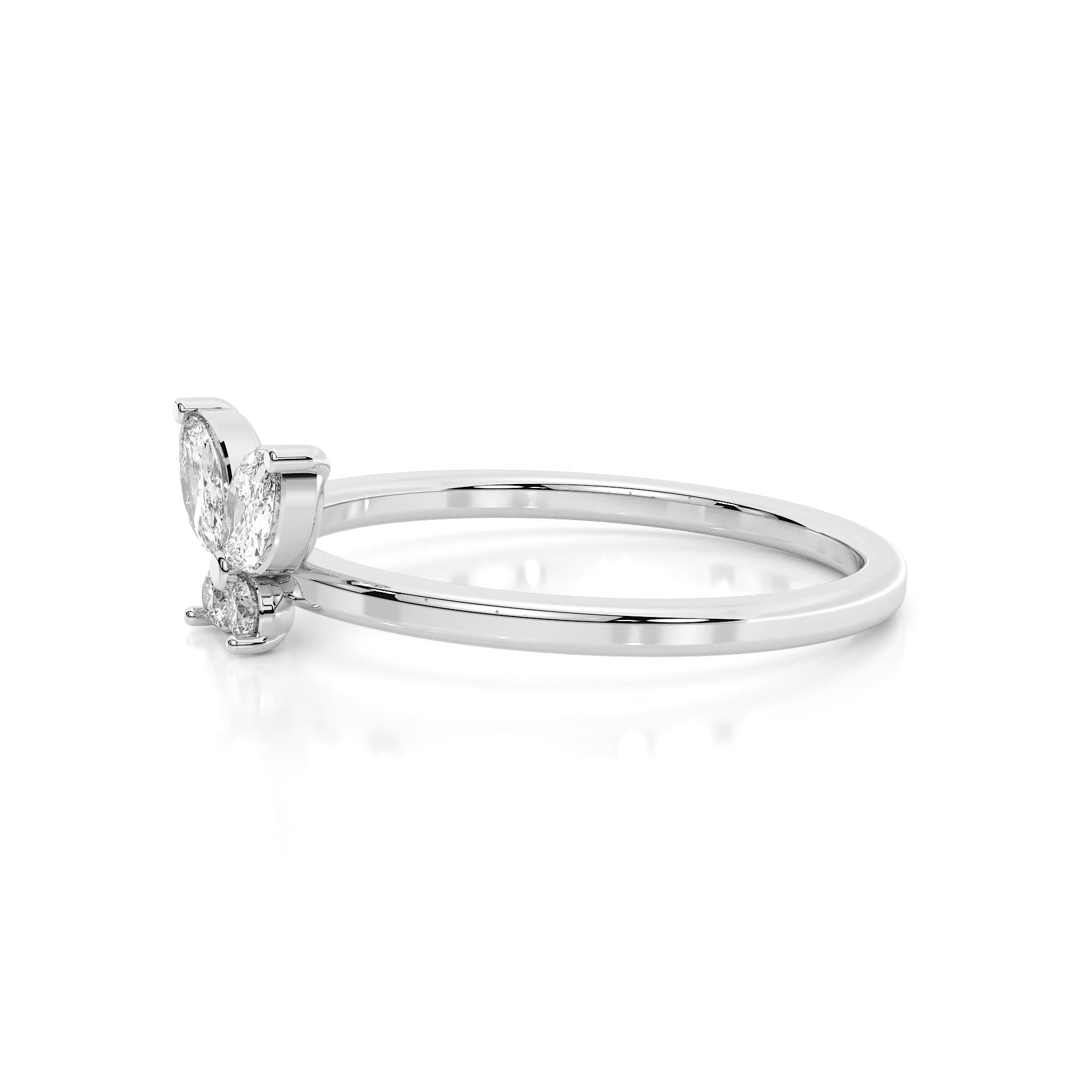 925 sterling Butterfly Diamond Rings