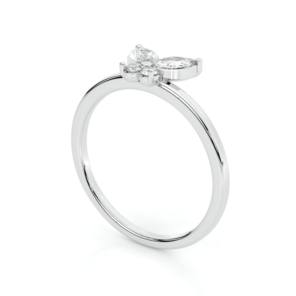 925 sterling Butterfly Diamond Rings