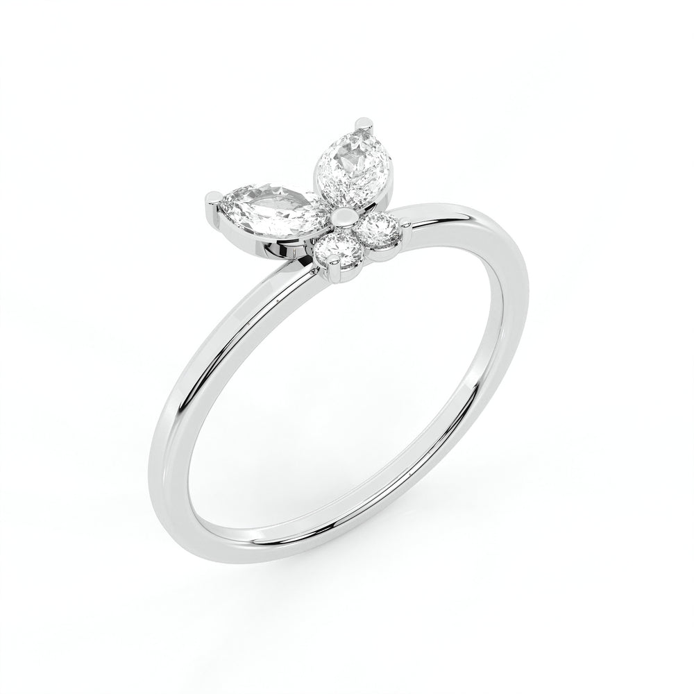 925 sterling Butterfly Diamond Rings