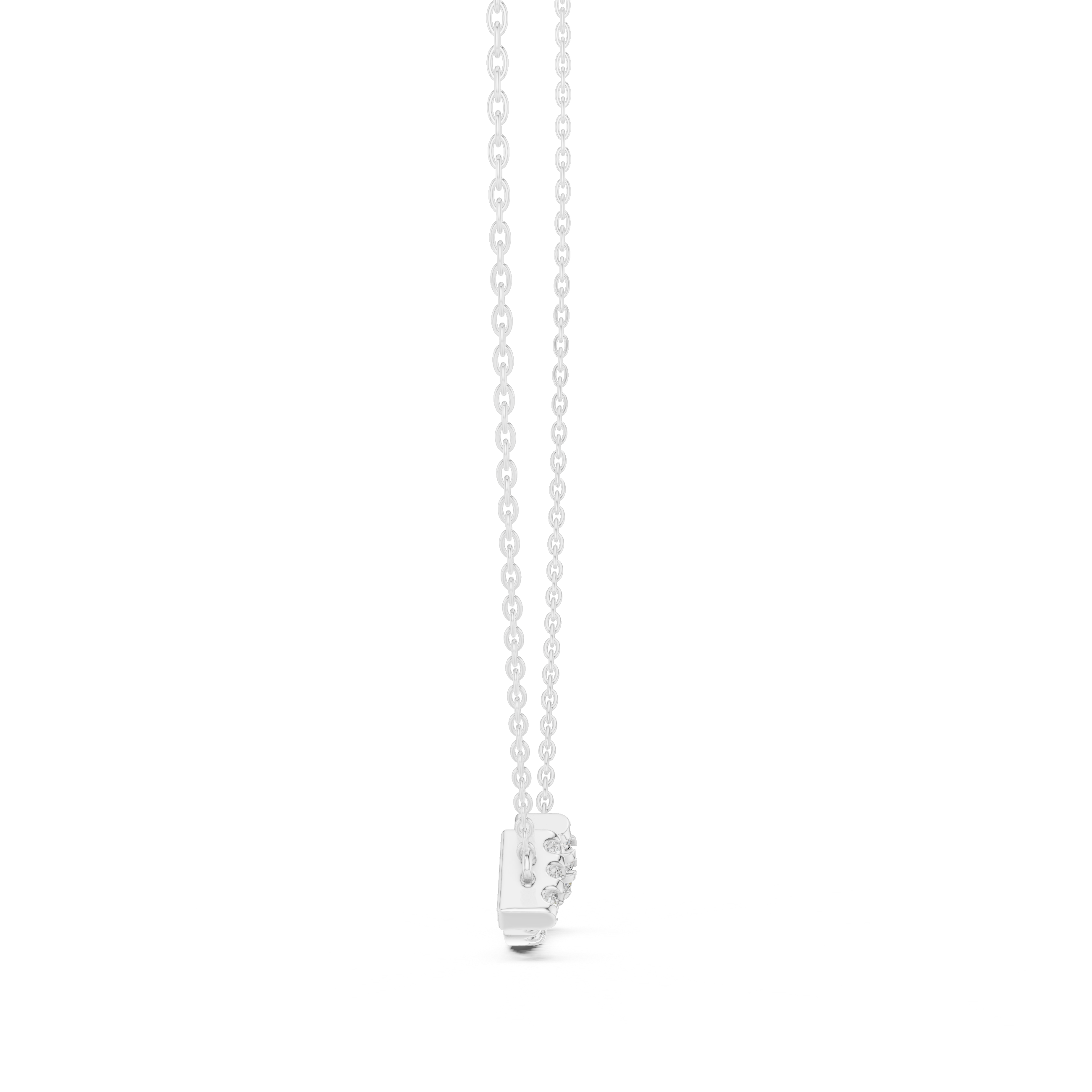Smile bar pave diamond pendant necklace with T-end design