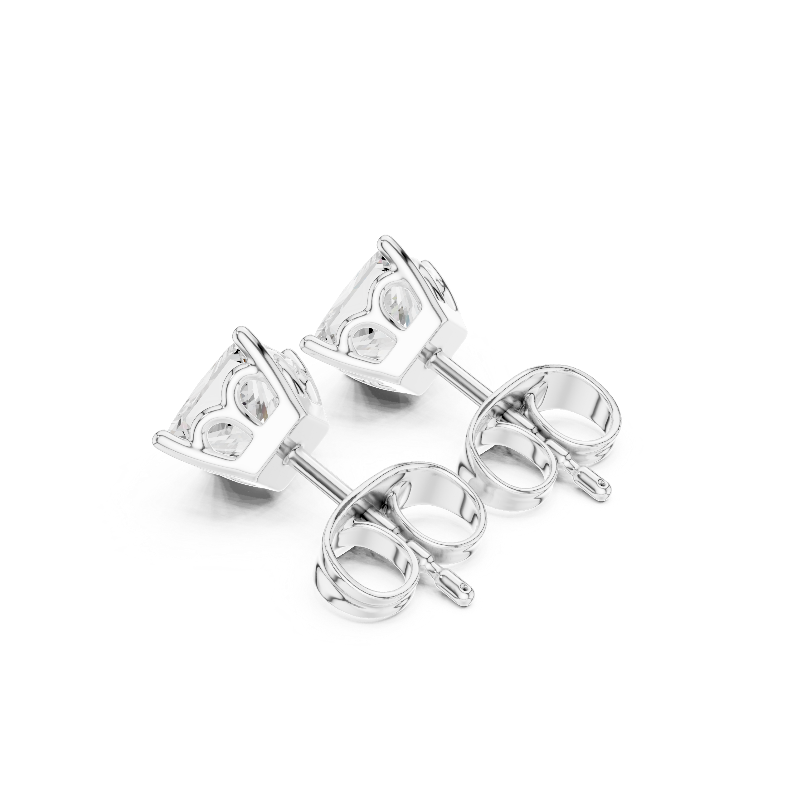 Elegant square solitaire stud earrings for women