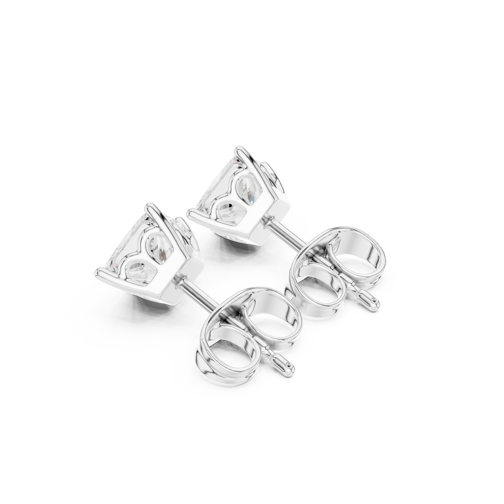 Elegant square solitaire stud earrings for women