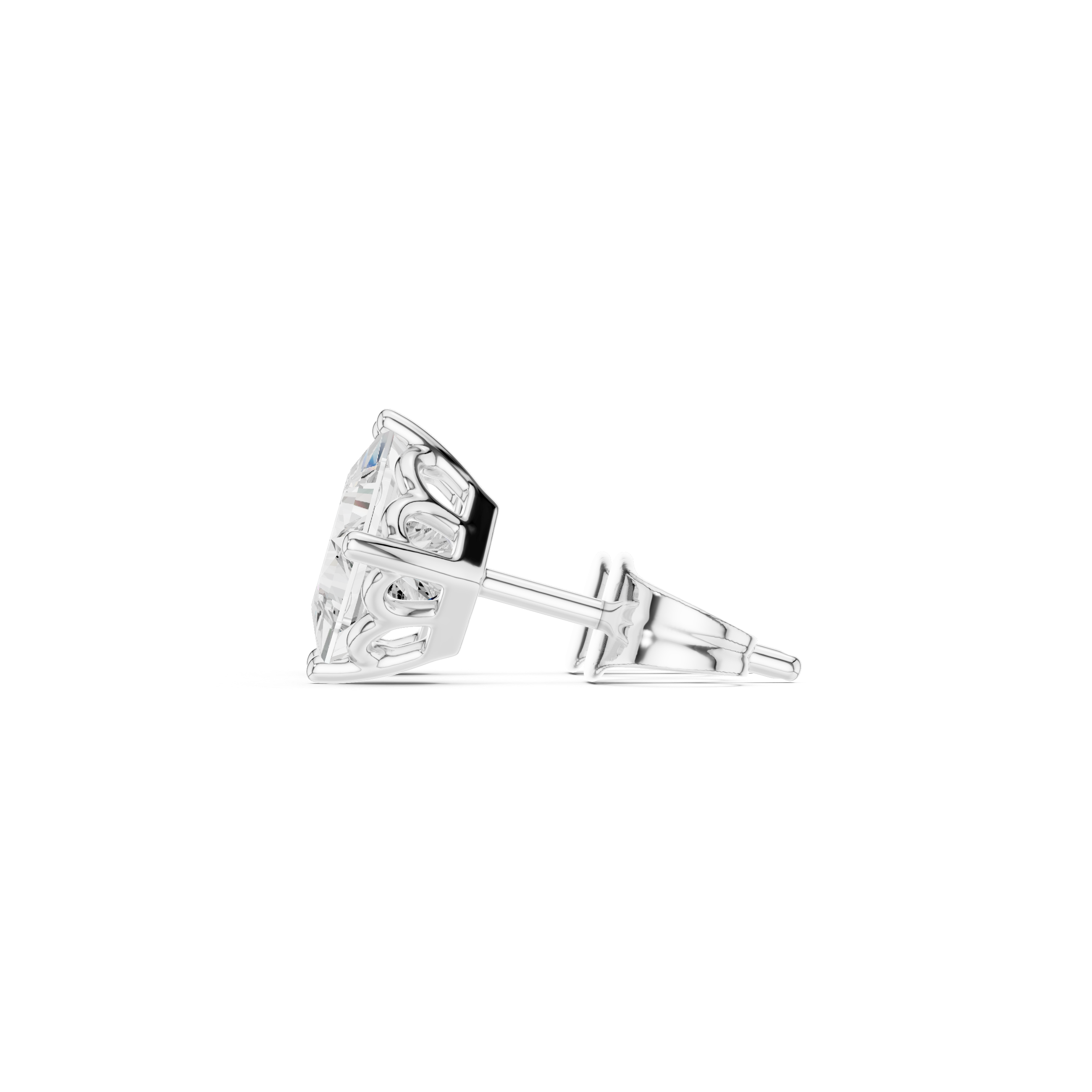 Elegant square solitaire stud earrings for women