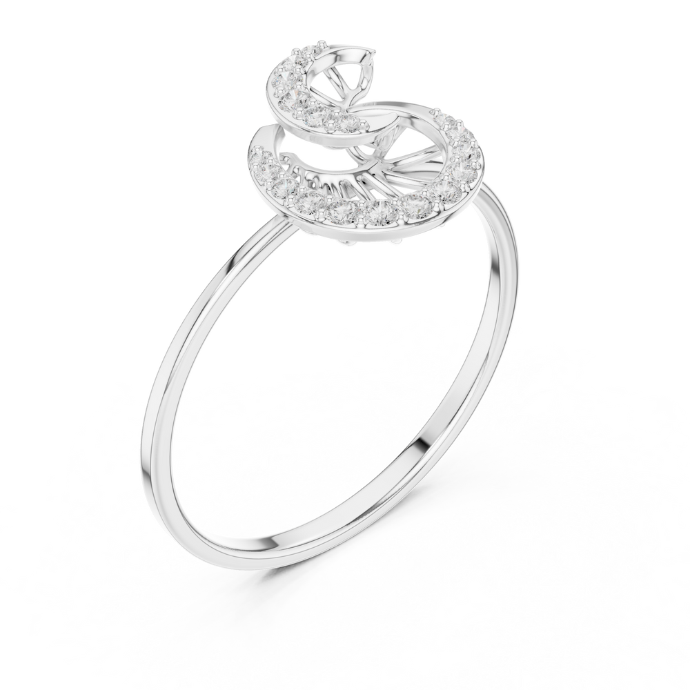 swirl spiral diamond ring with open filigree design