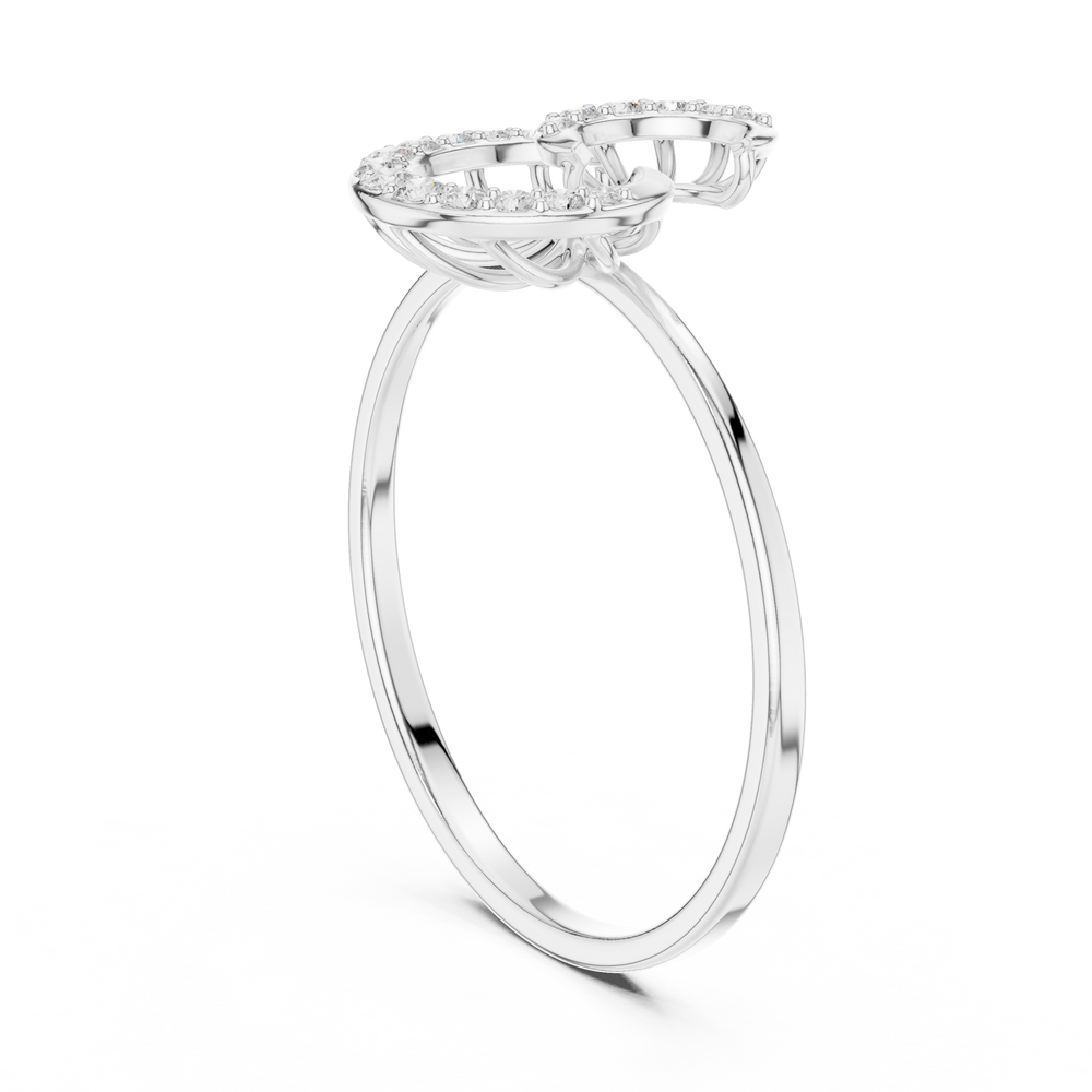 swirl spiral diamond ring with open filigree design